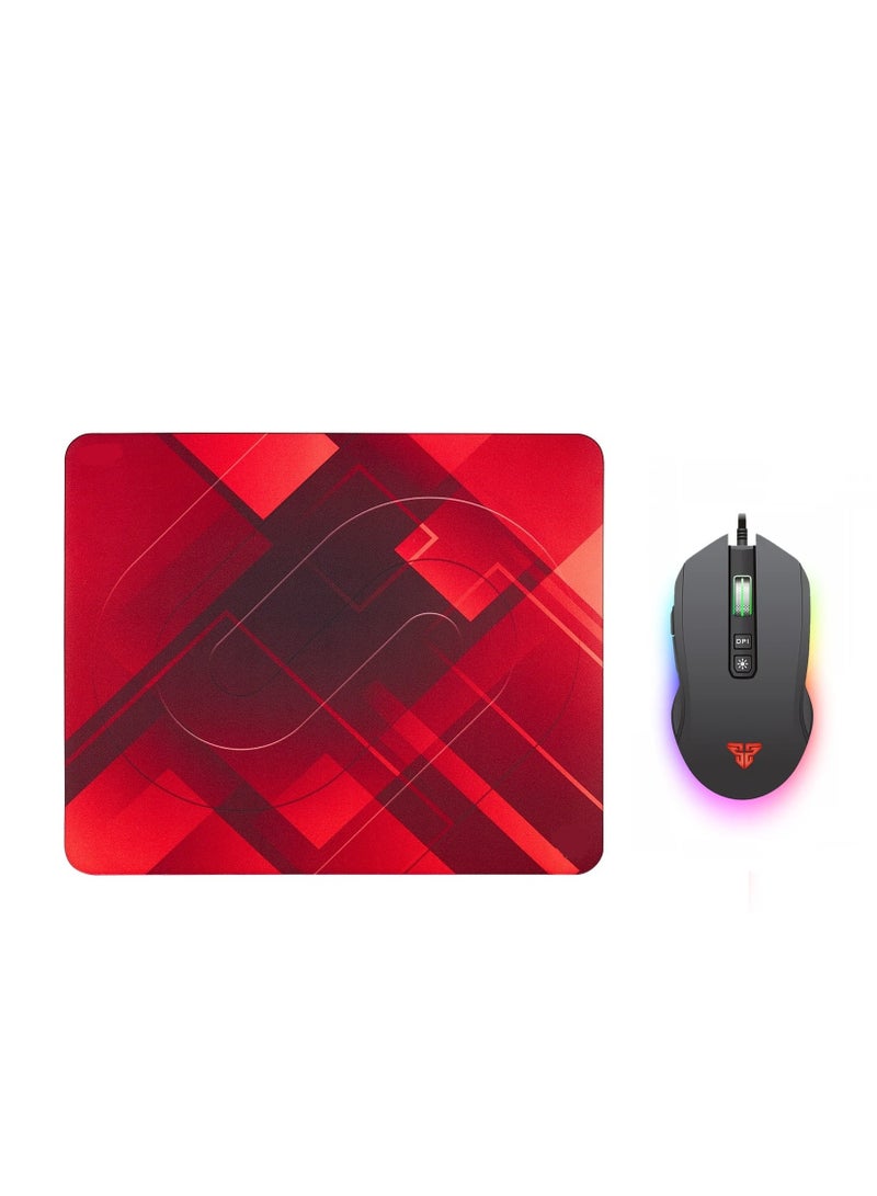 ماوس ألعاب فانتك X5s ZEUS مع ماوس باد- مستشعر 4800DPI  -11وضع إضاءة RGB - 6 أزرار قابلة للبرمجة - مناسب لليد اليسرى واليمنى-اسود  - Image 2