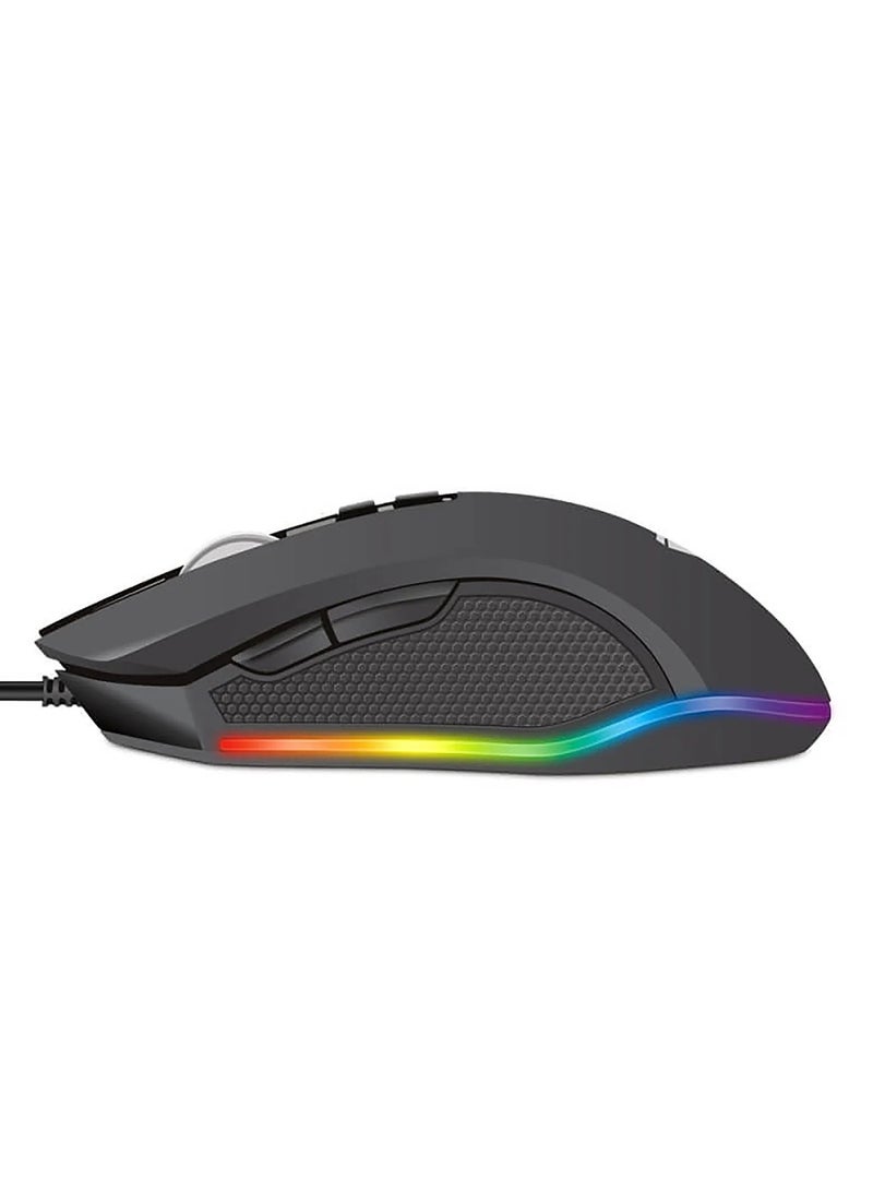 ماوس ألعاب فانتك X5s ZEUS مع ماوس باد- مستشعر 4800DPI  -11وضع إضاءة RGB - 6 أزرار قابلة للبرمجة - مناسب لليد اليسرى واليمنى-اسود  - Image 4