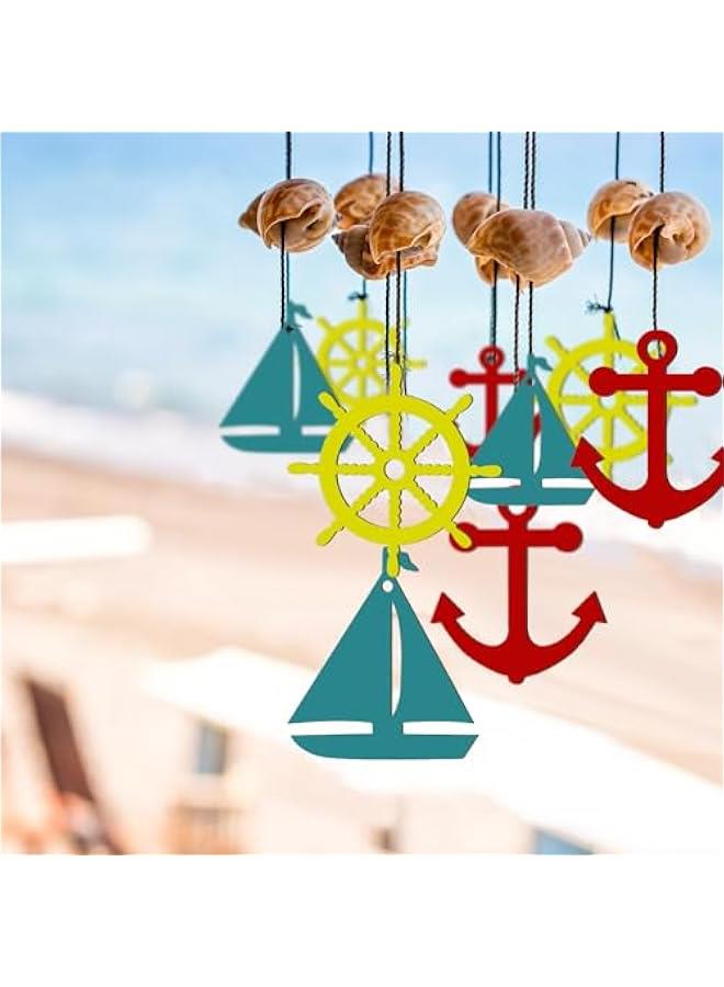 Arabest 30 Pieces Wooden Anchor for Crafts Unfinished Nautical Party Decor Sailboat Wheel Cutouts with Rope DIY Paint Crafts for Hanging Ornaments for Cruise Bachelorette Party Home, 3 Styles - Image 4