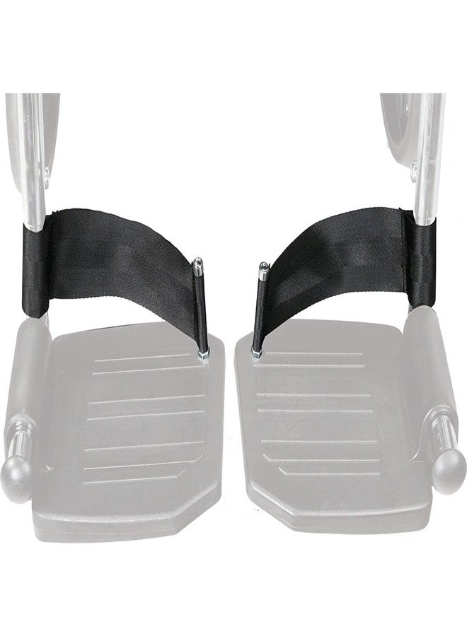 ComsenMed Wheelchair Leg Rest seat Belt Foot Strap,Heel Loops for Swing Away Foot Rest, Swing Away Legrest Footplates,Footrest,Wheelchair and Transport Chair Universal,(1Pair,Black) - Image 1