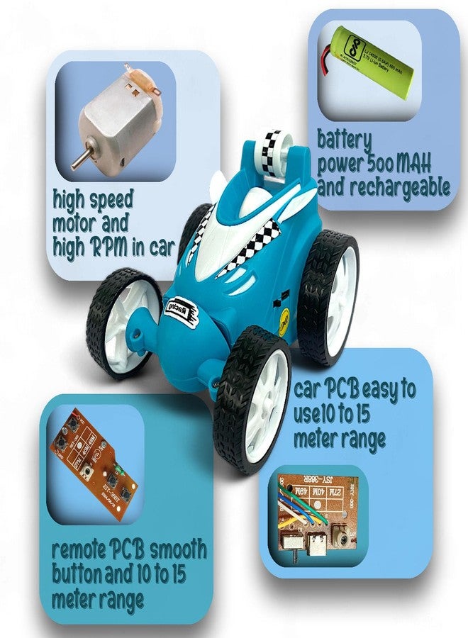 SMART BOY 360° Rechargeable Stunt Car - High-Speed Spinning Action, Extreme Stunts, USB Charging - RC Toy for Kids High-Speed,” “Extreme Stunts” (368 - Blue) - Image 5