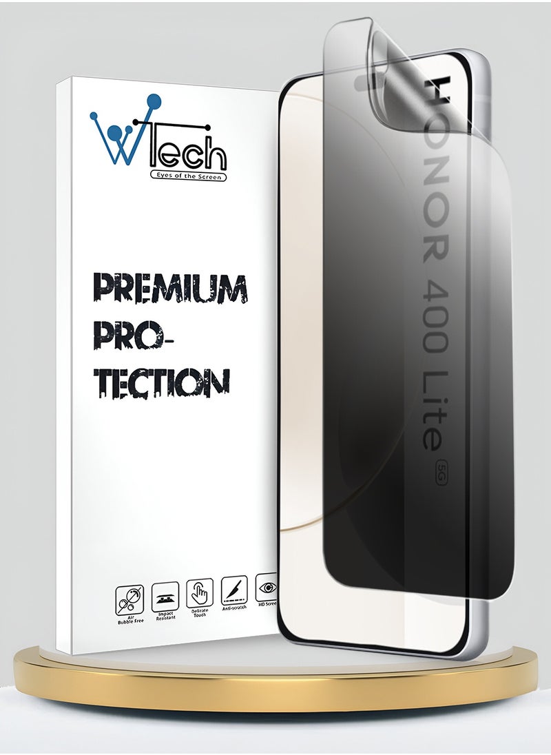 Wtech Honor 400 Lite 5G 2025 Premium Hydrogel Anti Spy / Anti Privacy Film Thin and Flexible Screen Protector (MSHFMP) - Clear  - Image 1