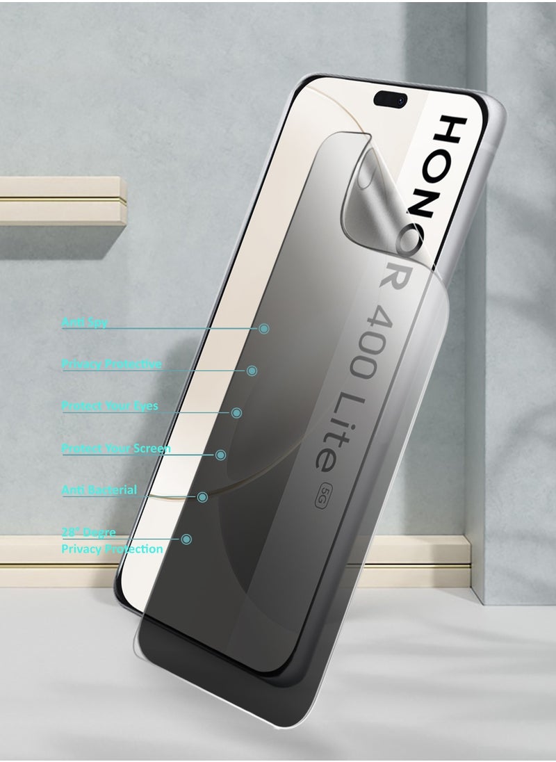 Wtech Honor 400 Lite 5G 2025 Premium Hydrogel Anti Spy / Anti Privacy Film Thin and Flexible Screen Protector (MSHFMP) - Clear  - Image 2