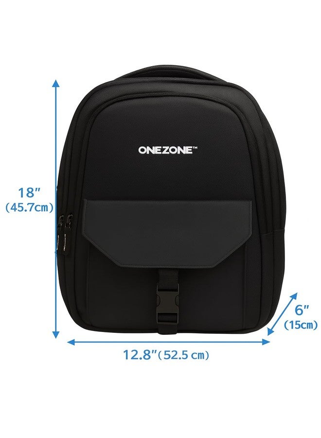 ONEZONE Water-Resistant Laptop Backpack, Black Durable Travel Bag for Office, College, Daily Use bagpack - Image 4
