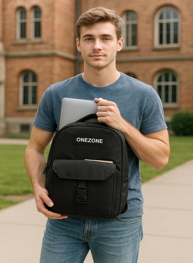 ONEZONE Water-Resistant Laptop Backpack, Black Durable Travel Bag for Office, College, Daily Use bagpack - Image 5