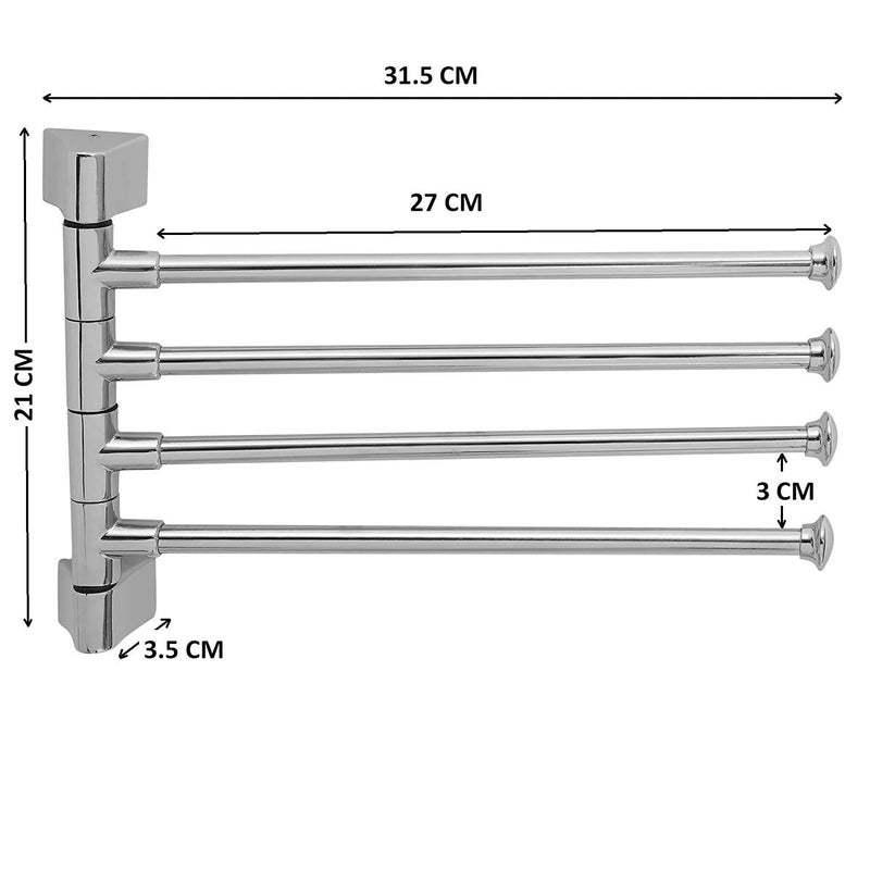 Filox Stainless Steel Towel Rack Arms for Kitchen and Bathroom Accessories (4 Arm) - Image 3