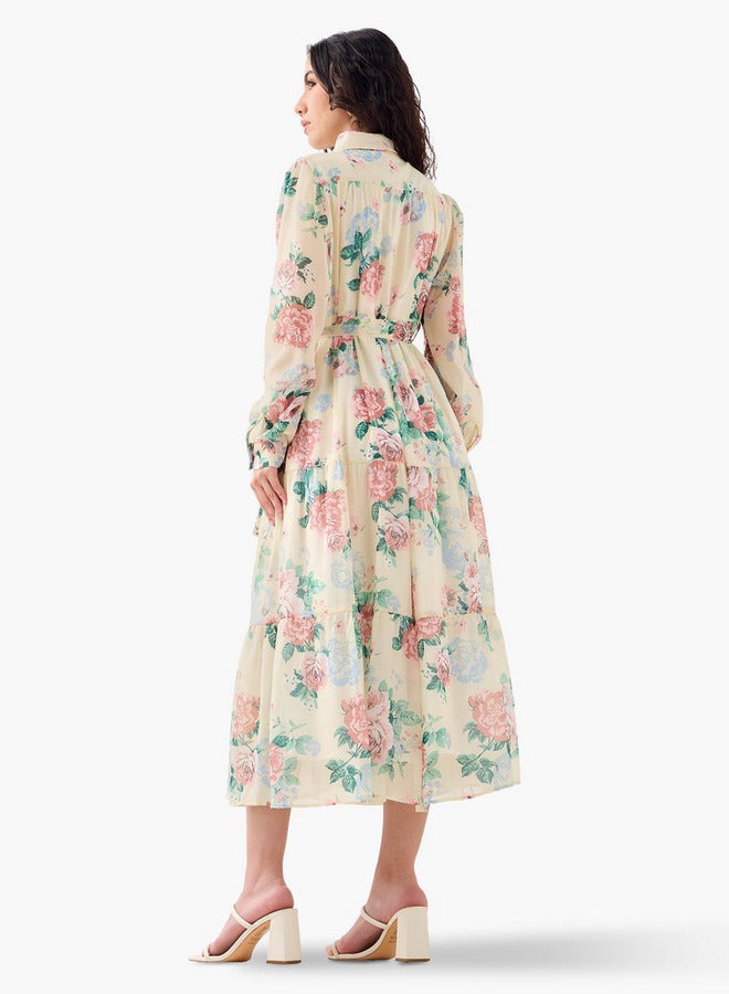 تواكستريمز فستان قميص ميدي بطبعة زهور - Image 3