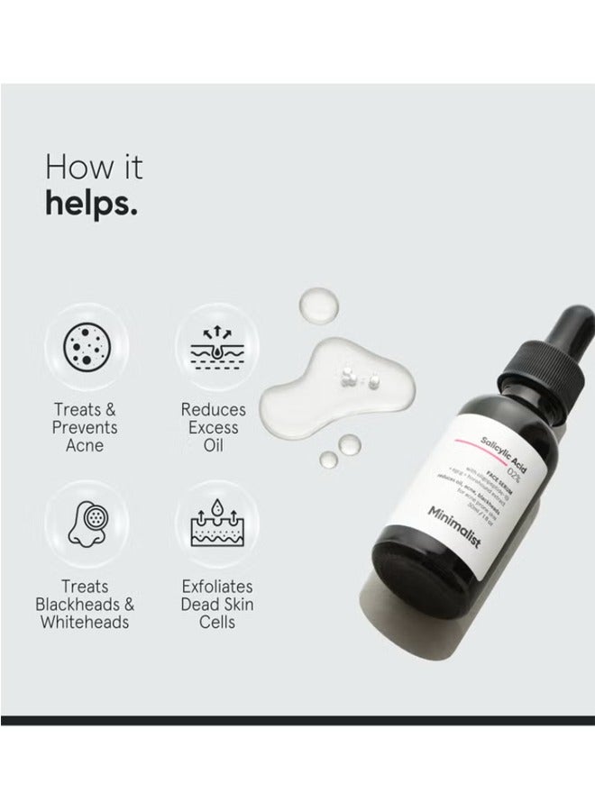 منيماليست 2 ٪ مصل حمض الساليسيليك للحد من الجلد الدهنية وحب الشباب والرؤوس السوداء | يساعد في المسام المفتوحة والخروج والملمس الوعر - Image 3