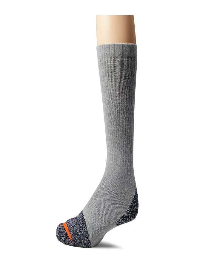 جوارب قطنية للجنسين من ميريل - عبوة من زوجين، مزودة بشريط داعم لقوس القدم، لمنع ظهور البثور، جوارب عمل آمنة، لون رمادي فاتح، مقاس متوسط-كبير (أمريكي)