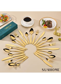 Sunhome SUNHOME 24-Piece Stainless Steel Cutlery Set Gold  - Image 5