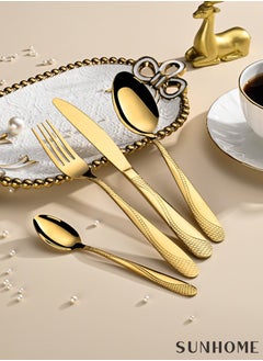 Sunhome SUNHOME 24-Piece Stainless Steel Cutlery Set Gold  - Image 2