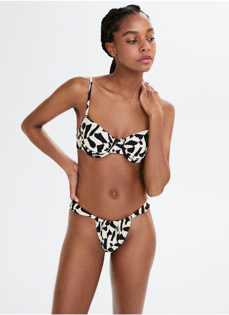 MANGO - Printed High Leg Bikini Bottom - Image 1