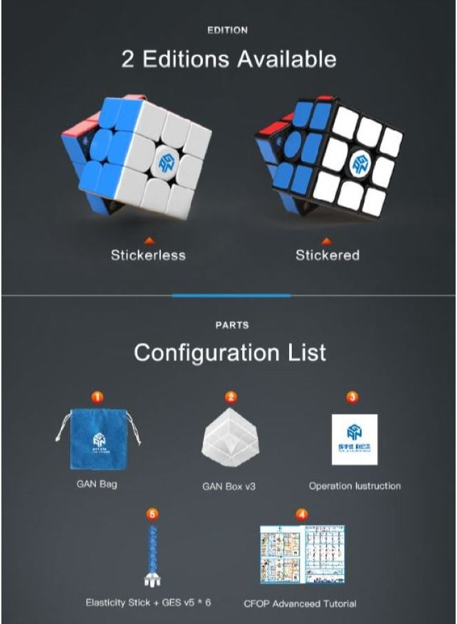 GANCUBE GAN 251 M Air 2x2 & GAN 356 M Lite Magnetic Speedcube Combo - Image 4