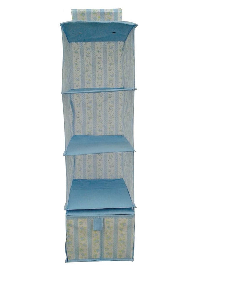 EtsiBitsi 4 Layer Organizer Collection Hanging Accessory Shelves Blue Cherry Print - Image 1