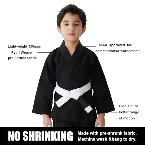 FIGHTSPIRIT Kids Brazilian Jiu Jitsu Gi Youth IBJJF Children’s BJJ Uniform Durable Pant & Jacket Belt Not Included - Image 2
