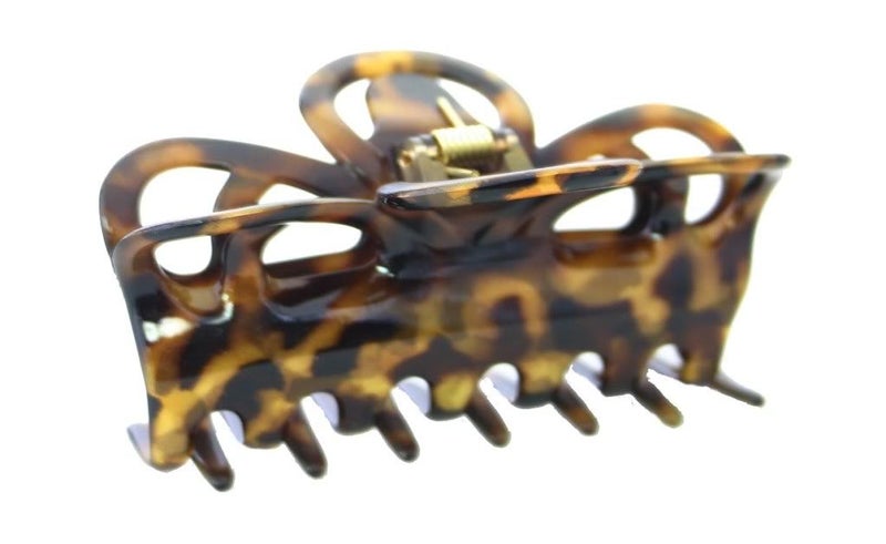 Caravan Appealing Open Design Hair Claw Decorated With A Hand Painted Honey Color