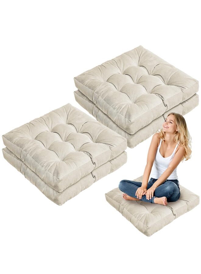 4 وسائد أرضية مربعة كبيرة مقاس 22 × 22 بوصة، مثالية للتأمل في الفصول الدراسية، وللكبار، وللنزهات والحفلات، كهدية في عيد الميلاد. - Image 1