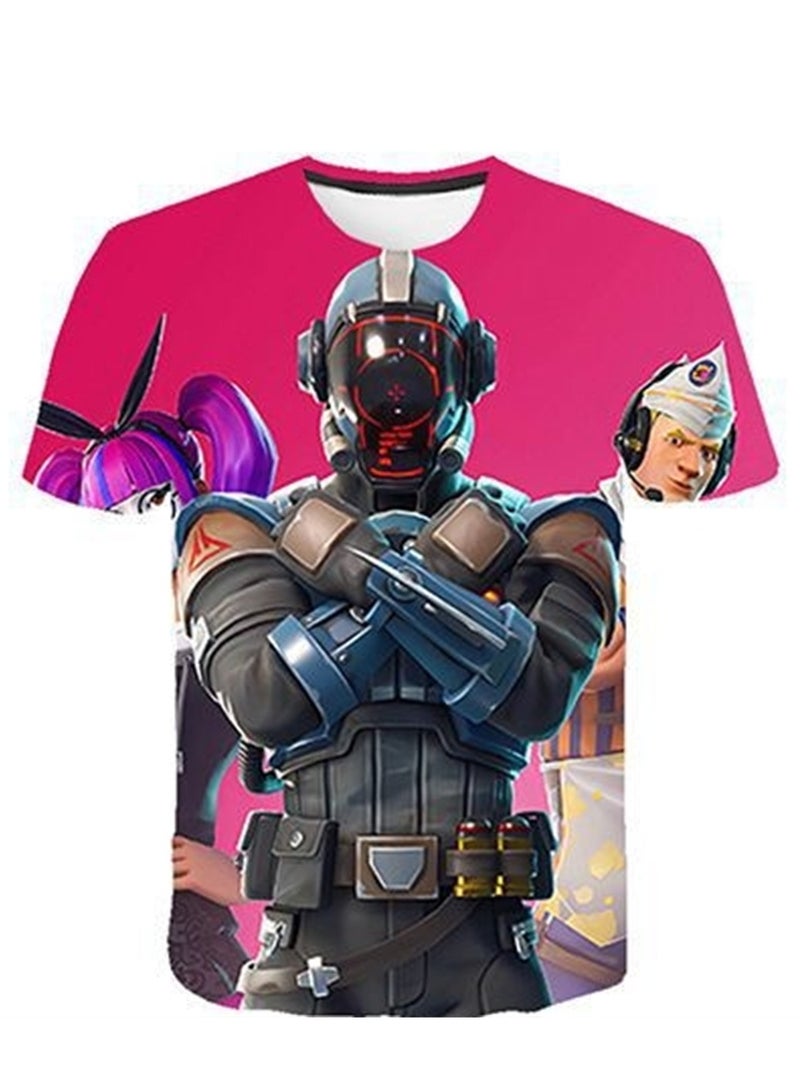 مجموعة Game Fortnite مجموعة شورت تي شيرت للأطفال بطباعة رقمية ثلاثية الأبعاد قابلة للتنفس - Image 2