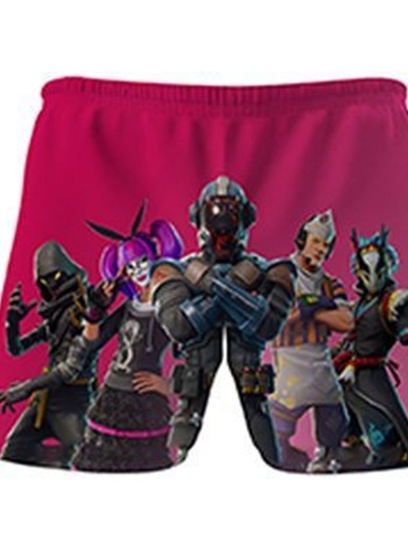 مجموعة Game Fortnite مجموعة شورت تي شيرت للأطفال بطباعة رقمية ثلاثية الأبعاد قابلة للتنفس - Image 3