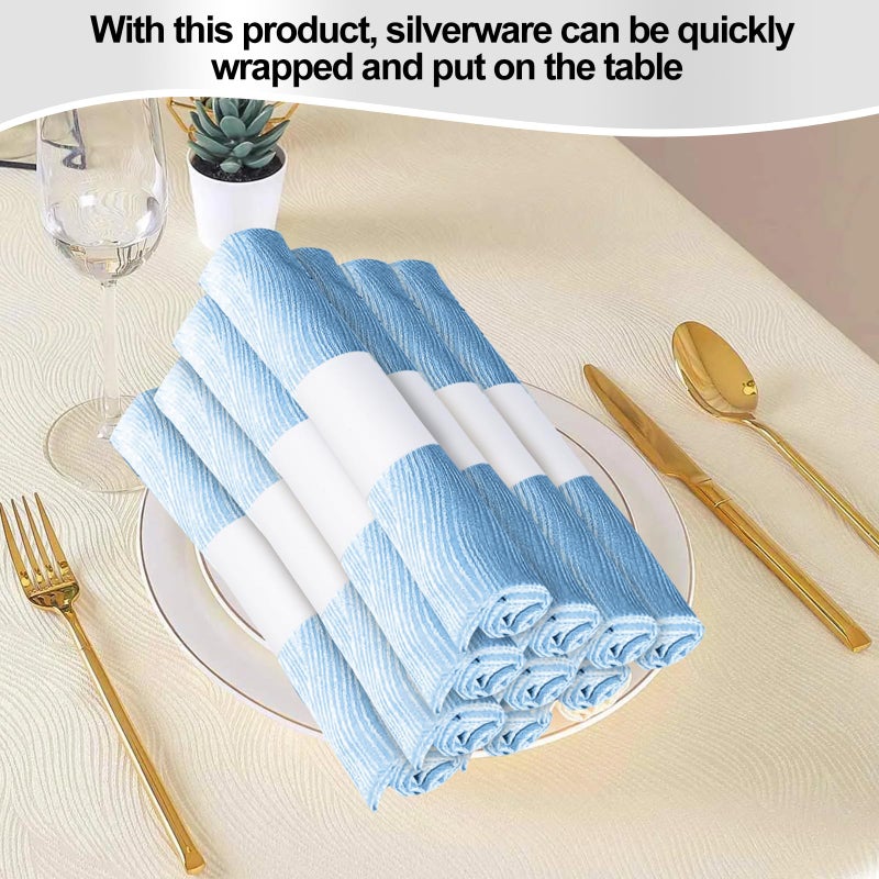 Germiwipe Napkin Bands,Paper Napkin Rings Self Adhesive,Silverware Wraps Bands (White-500 pcs) - Image 3