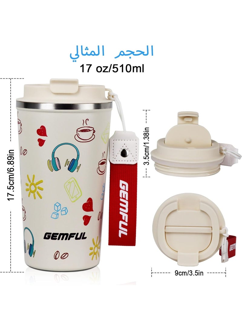 جيمفول كوب قهوة للسفر مصنوع من الفولاذ المقاوم للصدأ ومفرغ من الهواء - Image 5