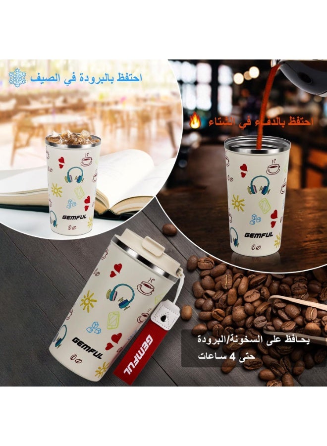جيمفول كوب قهوة للسفر مصنوع من الفولاذ المقاوم للصدأ ومفرغ من الهواء - Image 4