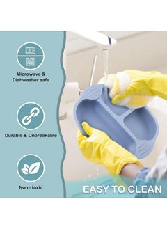 Snowie Soft Baby Suction Plates For Baby Feeding With 4 Strong Suction Cups, Silicone Toddler Plates With Spoon & Fork For Kids To Feed Themselves, Dish Washer & Micro-Wave Oven Safe, Solid  - Image 4