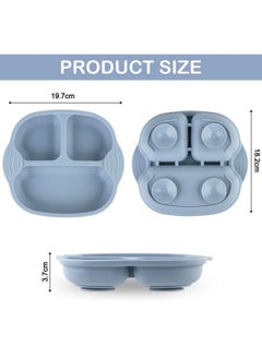 Snowie Soft Baby Suction Plates For Baby Feeding With 4 Strong Suction Cups, Silicone Toddler Plates With Spoon & Fork For Kids To Feed Themselves, Dish Washer & Micro-Wave Oven Safe, Solid  - Image 2