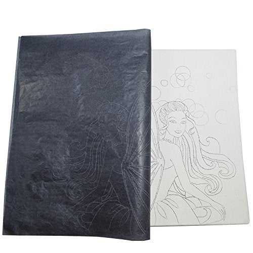 TKMOS 50 Sheets Graphite Transfer Tracing Carbon Paper (9 x 13 Inch) - for Drawings and Photos onto Wood Fabric Metal Canvas Paper - Black - Image 5