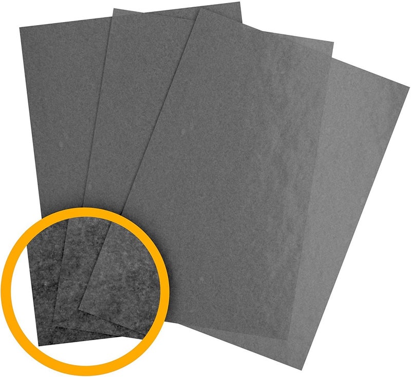 TKMOS 50 Sheets Graphite Transfer Tracing Carbon Paper (9 x 13 Inch) - for Drawings and Photos onto Wood Fabric Metal Canvas Paper - Black - Image 3