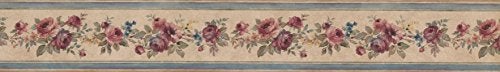 Norwall Pink Bloomed Roses Beige Floral Wallpaper Border Retro Design Roll 15 x 35 - Image 3
