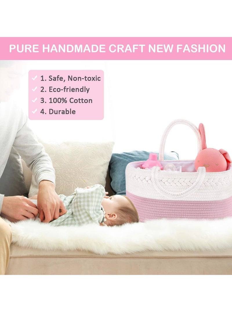 Gonice Diaper organizer, elegant baby rope cotton basket, table changer, portable car organizer  - Image 4