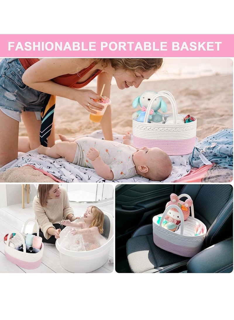 Gonice Diaper organizer, elegant baby rope cotton basket, table changer, portable car organizer  - Image 5