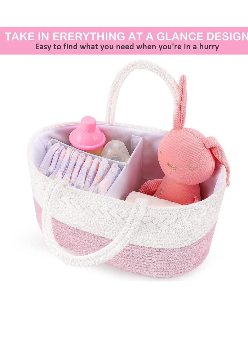 Gonice Diaper organizer, elegant baby rope cotton basket, table changer, portable car organizer  - Image 2