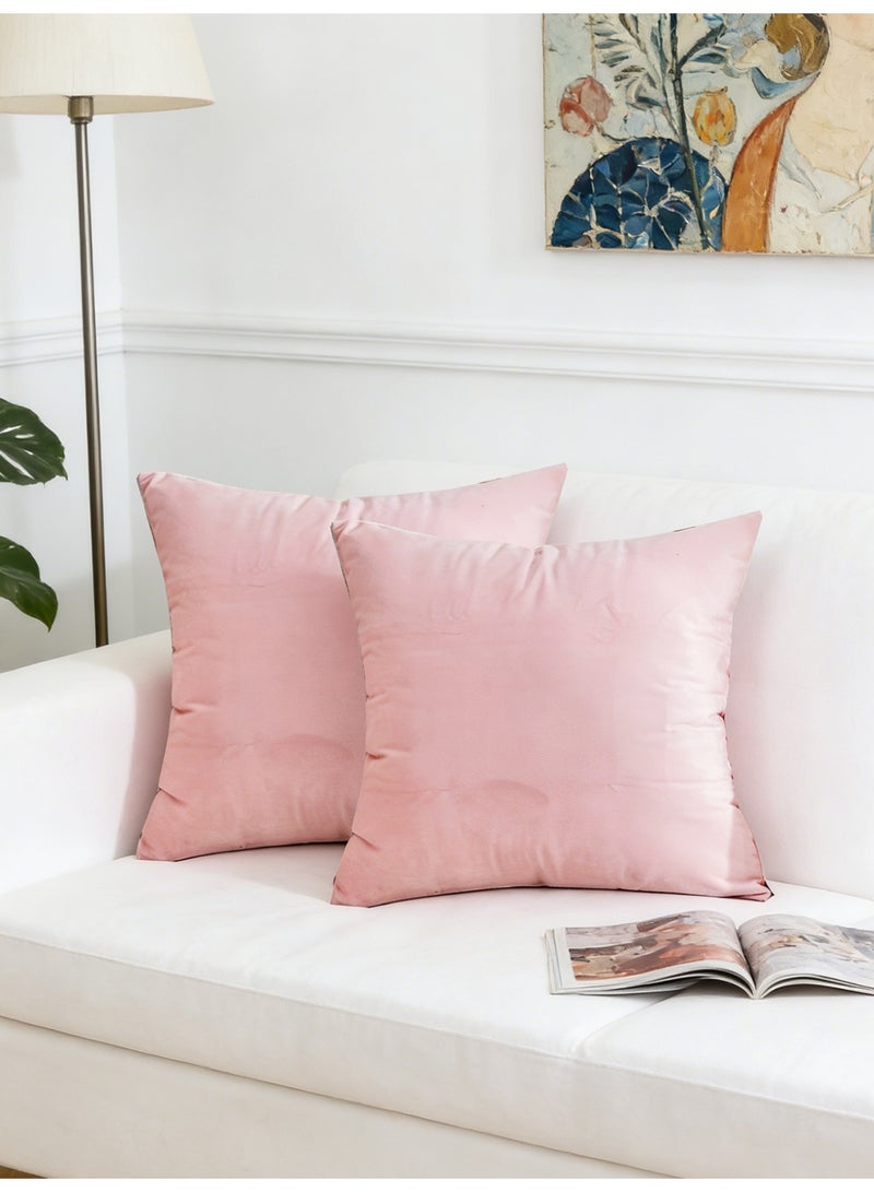 رمي غطاء الوسادة الوردي مجموعة من 2 45x45cm الخريف غطاء الوسادة، ناعمة المخملية المزرعة محايدة غطاء الوسادة الزخرفية للأريكة أريكة السرير، ديكور البوهو المنزلي، غطاء الوسادة الحديثة - Image 3