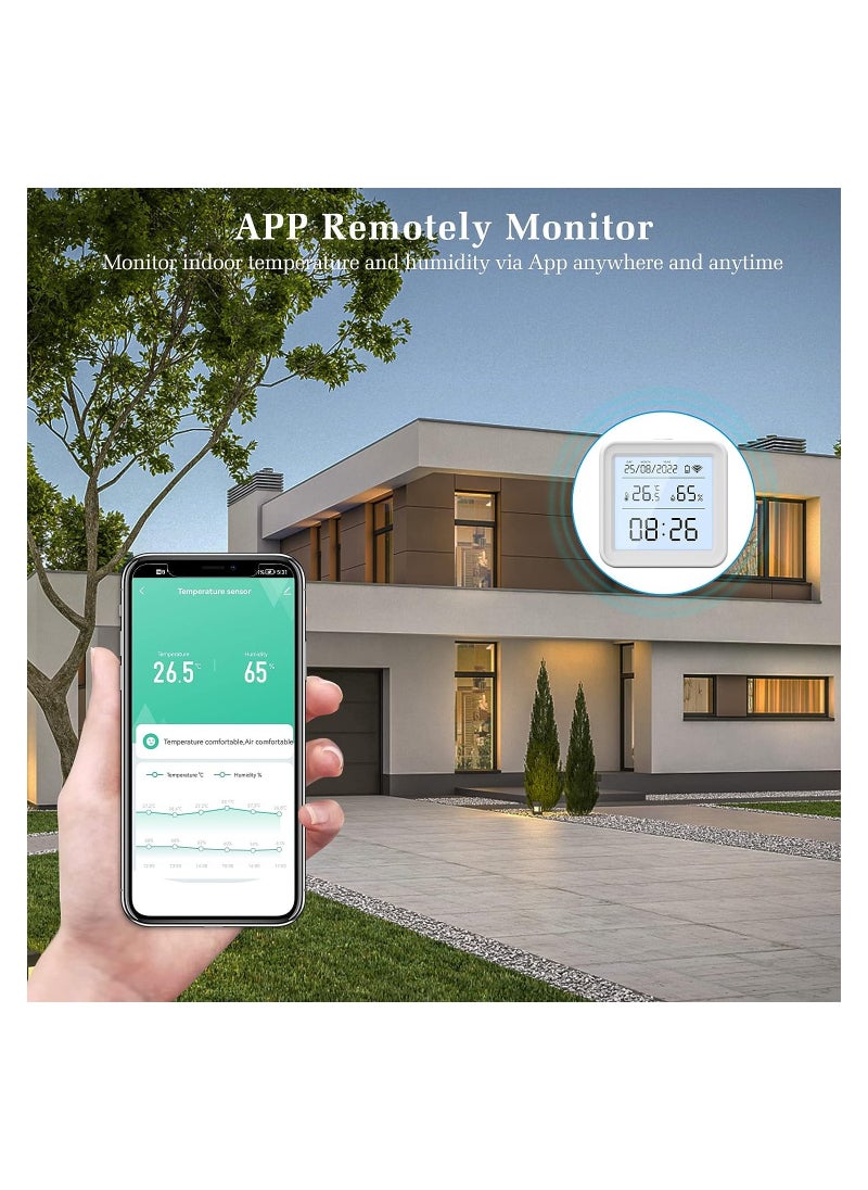 KASTWAVE - WiFi Temperature Humidity Monitor, Wireless Temperature Humidity Sensor with APP Alert, Digital Thermometer Hygrometer for Home Pet Garage Wine Cellar Greenhouse - Image 1