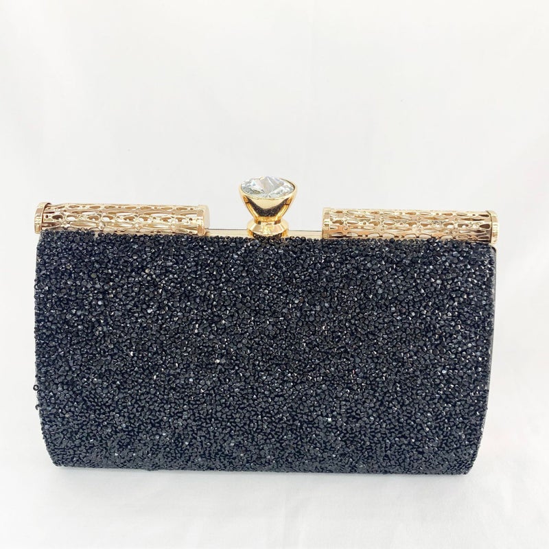 Gold And Silver Rhinestone Shiny Full Diamond Chain Bag For Women With Diamond Banquet Clutch Metal Cut Out Evening Bag - Image 1