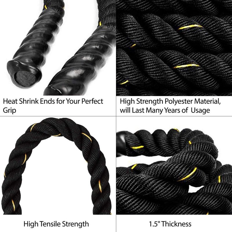 Derovan 15 Meter Professional Heavy‑Duty Poly‑Dacron Battle Rope – Wear‑Resistant 1.5‑Inch Thick Trainer Rope for CrossFit, Gym & Full‑Body Workouts - Image 4