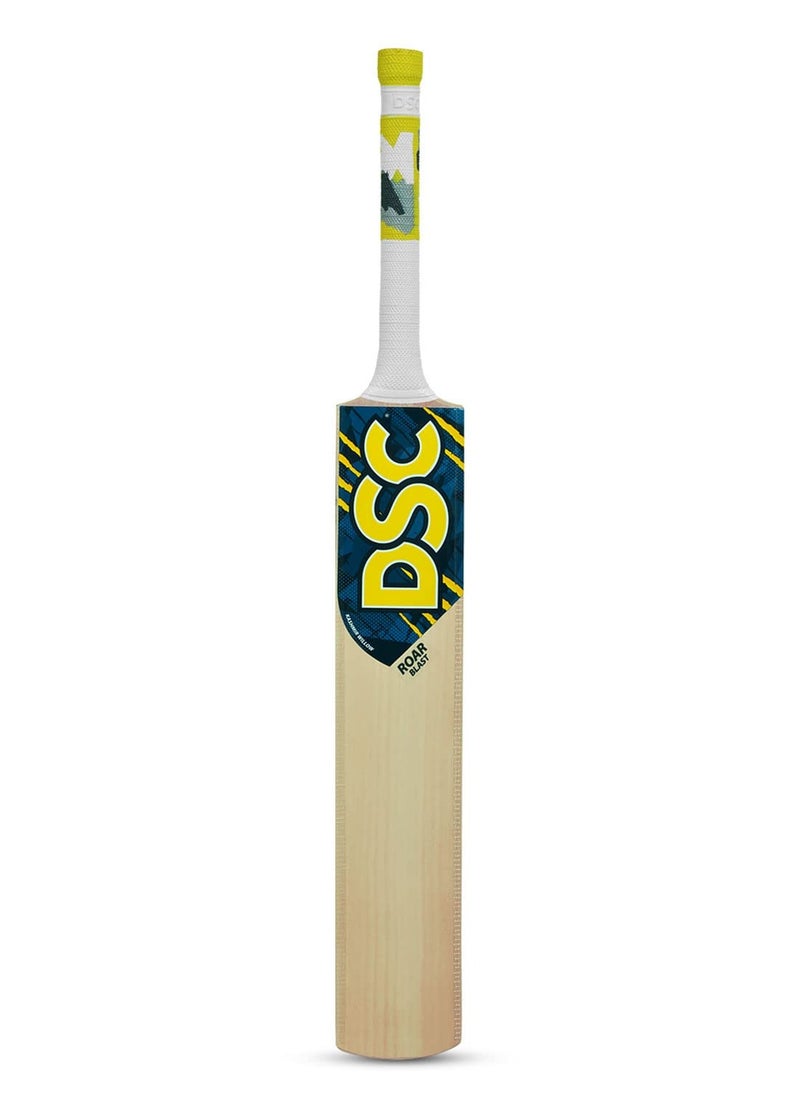 DSC - Roar Blast Cricket Bat | Material: Kashmir Willow | For All Round | Weight: 750 - 800gm | Cross Weave Tape on Edges | For Leather Ball | High Sweet Spot - Image 1