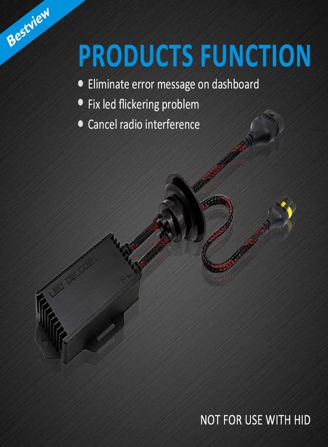 Bestview H8 H9 H11 LED Light Canbus Decoder Anti Flicker Harness, Resistor Decoders Error Free, LED Warning Canceller Resistor Adapter, Pack of 2 - Image 4