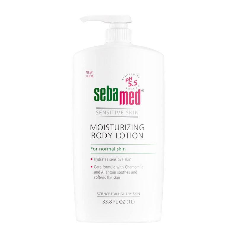SEBAMED Moisturizing Body lotion pH 55 for Sensitive Skin Hypoallergenic Dermatologist Recommended Hydrating Moisturizer 338 Fluid Ounces 1 Liter