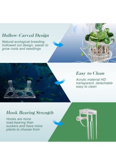SYOSI Acrylic Aquarium Plant Holder, Hanging Planter Cups with Holes for Emersed Plants, Ideal for Aquascape Fish Tank Decorations  - Image 4