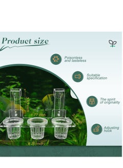 SYOSI Acrylic Aquarium Plant Holder, Hanging Planter Cups with Holes for Emersed Plants, Ideal for Aquascape Fish Tank Decorations  - Image 2