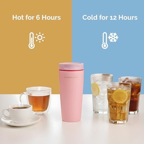 Home Essentials HomeEssentials Stainless Steel Tumbler with Lid & Straw – Vacuum Insulated, Spill-Resistant – Keeps Drinks Hot or Cold for 12 Hours – Ideal for Office, Gym & Travel (Crochet Queen, 600ml) - Image 3