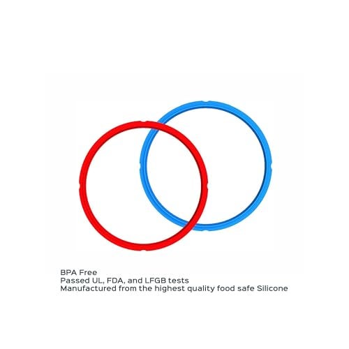 Instant Pot 2-Pack Sealing Ring 8-Qt, Inner Pot Seal Ring, Electric Pressure Cooker Accessories, Non-Toxic, BPA-Free, Replacement Parts, Red/Blue - Image 5