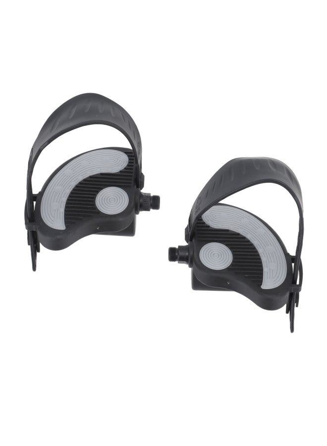 2PCS Exercise Bike Pedals with Straps PP PVC Stainless Steel Universal Adjustable Exercise Bike Pedals Clips for Home Gym Cycling - Image 4