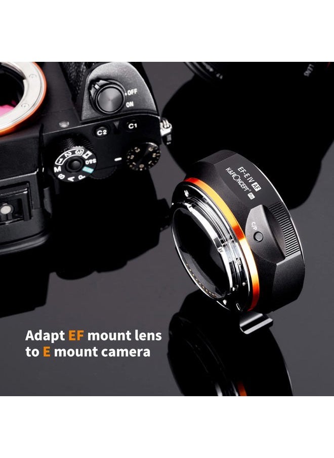 K&F Concept EF/EF-S to E Electronic Lens Adapter, K&F Concept Auto Focus Lens Mount Adapter Ring Compatible for Canon EF EF-S Mount Lens to Sony E Mount Cameras  - Image 3