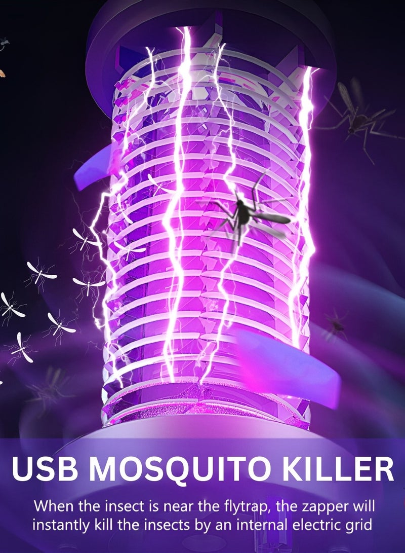 BORTONY Electric Mosquito Killer Lamp Portable Bug Zapper Trap UV Night Light Intelligent Mosquito Lamp Household Electronic Fly Zapper for Mosquitoes Moths Flies Ideal for Home Kitchen Patio Outdoor Camping - Image 5