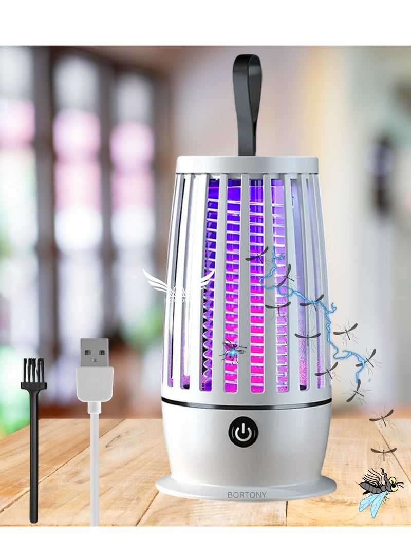 BORTONY Electric Mosquito Killer Lamp Portable Bug Zapper Trap UV Night Light Intelligent Mosquito Lamp Household Electronic Fly Zapper for Mosquitoes Moths Flies Ideal for Home Kitchen Patio Outdoor Camping - Image 1