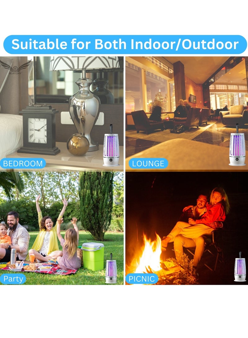 BORTONY Electric Mosquito Killer Lamp Portable Bug Zapper Trap UV Night Light Intelligent Mosquito Lamp Household Electronic Fly Zapper for Mosquitoes Moths Flies Ideal for Home Kitchen Patio Outdoor Camping - Image 4